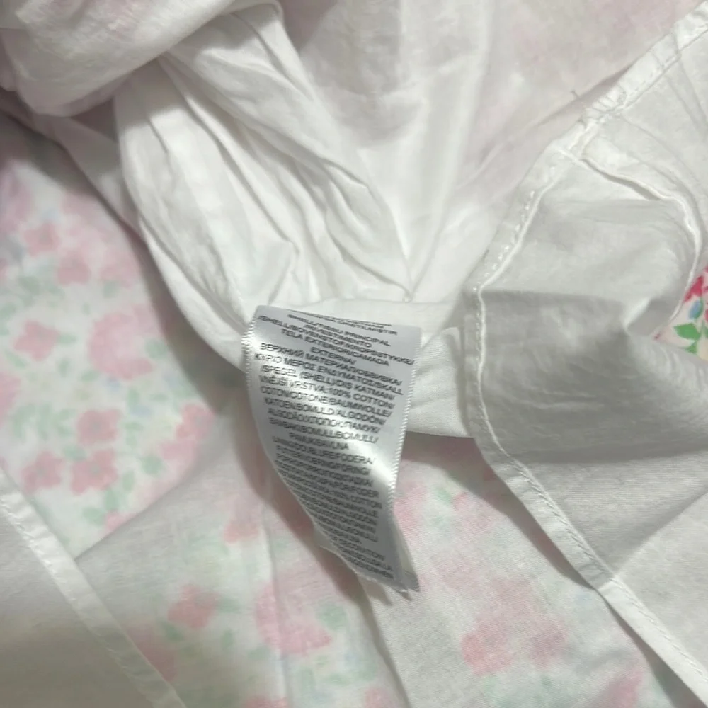 Ralph Lauren Smocked White and Pink Sundress with Square Neck